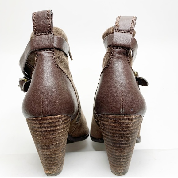 Lucky Brand Suede Ankle Booties Criss Cross 7.5 - Picture 5 of 7